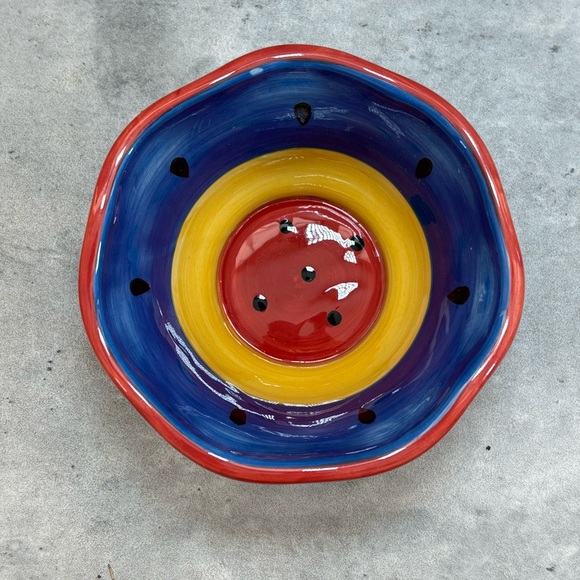 Susan Winget Garden‎ Brights Blue Bowl Plate Hostess Certified International - Picture 4 of 8